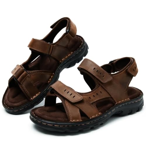 Image of Arkbird Men's Sandals, Closed Toe Leather Fisherman Outdoor Hiking Sport Shoes Summer