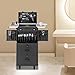 Rolling Makeup Case, Cosmetic Train Cases Professional Hair Stylist Travel Case Nail Salon Cart Trolley Carts With 4 Wheels Rolling Cosmetology Case For Barber Shop Beauty Salon Nail Salon (Black)