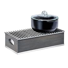Ashwood Collection Chafer Alternative 19.75W x 10D x 5.5H خشب البلوط الرمادي المغسول، الفولاذ المقاوم للصدأ، واقي الرياح