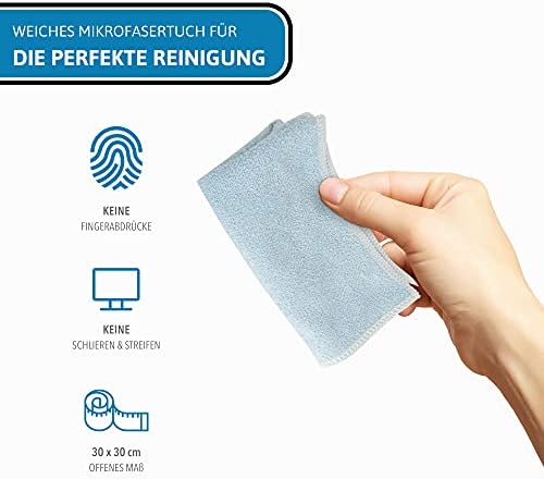 Blum Manufaktur Screen Cleaner 250 ml - środek do czyszczenia ekranów - środek do czyszczenia komputerów - w zestawie ściereczka z mikrofibry 30 x 30 cm - środek do czyszczenia monitorów - Made in Germany