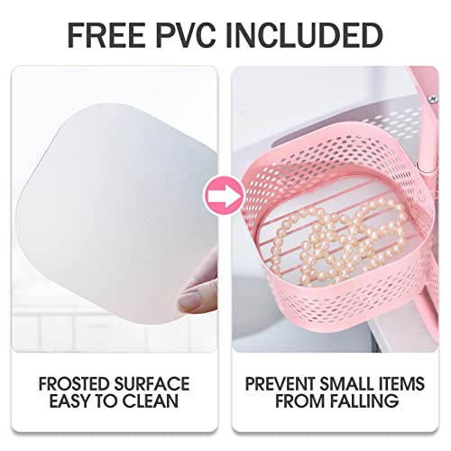 Kingrack Bathroom Counter Organizer Storage Shelf, 3 Tier Rotating Desktop Makeup Organizer, Vanity Tray Standing Rack For Bathroom (Pink) #TOP4