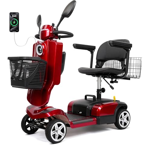 Wooken Powered Mobility Scooter, 4-Wheel Mobility Scooter for Seniors, Adults, 265 lbs All Terrain...