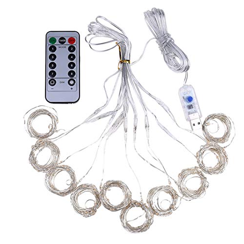 Botreelife 3Mx3M Curtain String Lights with Remote Control Party Decoration Color