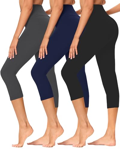 GAYHAY 3-Pack High-Waist Capri Leggings