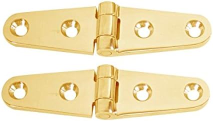 Whitecap Strap Hinge - Polished Brass - 4" x 1" - Pair