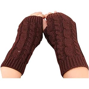 Winter haak vingerloze handschoenen, 1 paar warme vingerloze handschoenen, gebreide armwarmers halve vinger handschoenen…