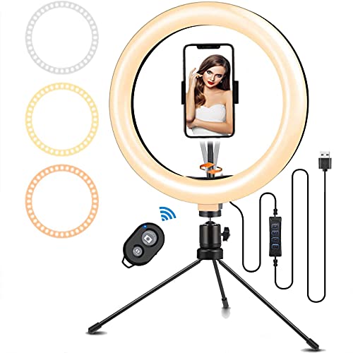 Luce per Selfie-Luce Tik Tok Anello LED da 10' con Supporto Treppiede per...