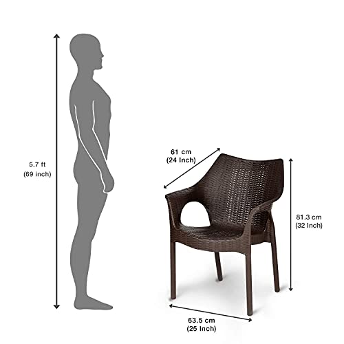 Image of Supreme Cambridge Heavy Plastic Chair for Indoor and Outdoor Use|Color: Wenge; Set of 2 Chairs