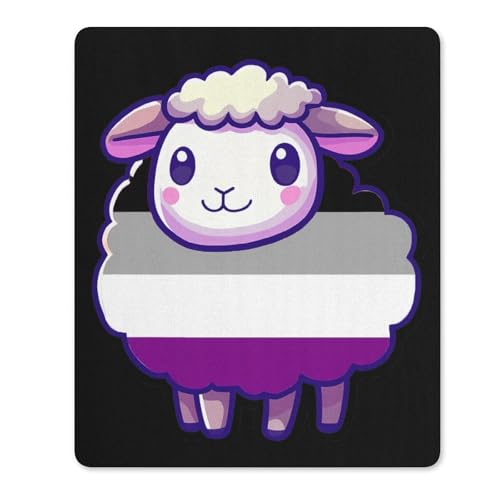Alfombrilla De Raton Oveja Bandera Asexual Mousepad con Base De Goma Alfombrillas Antideslizante Alfombrilla Ratón para Hogar Oficina Pc S