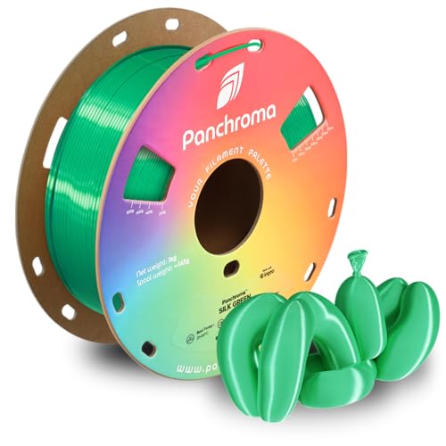 Image of Polymaker Panchroma Silk PLA Filament 1.75mm for 3D Printing, 1kg, Green | Neatly Wound, High-Gloss Finish PLA, Easy Print & Smooth Feeding, Compatible with Bambu Lab & Most 3D Printers