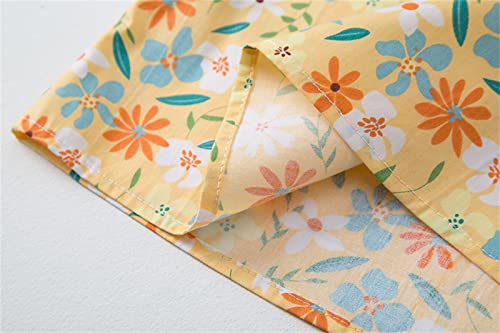 Camiseta infantil menina manga curta floral camiseta blusa tops roupas meninas (amarelo, 2-3 anos)