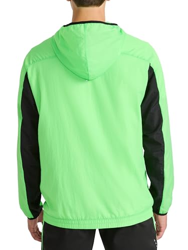 Image of Reebok Men's Running Woven Wind Jacket, Standard Fit, Lightweight Nylon Fabric