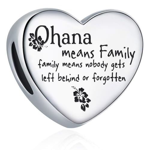 Love Heart Ohana Charm Fit for Pandora Charms Bracelets