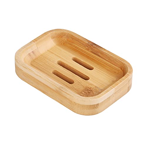 Porte-Savon en Bambou Naturel, Porte-Savon en Bambou, Porte-Savon en Bois Fait Main, Convient pour Egouttoir de Douche de Salle de Bain 1 Pc Tokaneit