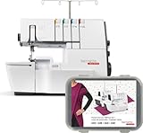 Bernette B64 Airlock Serger Overlocker with Air Threading | 1300SPM, 16 Stitches, Free Arm, LED Light, Free Hand System | 6 Overlock Foot Kit Extension Table