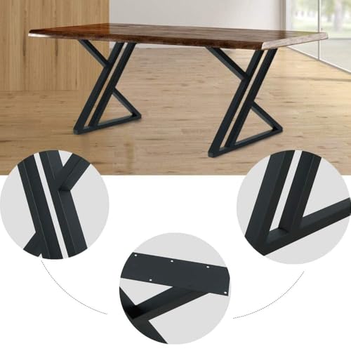 Image of K Group Metal Industrial Dining Modern Table Legs Desk Legs Base Coffee Table Bench Legs Night Stand Office Table 28 inch Triangle Shape Black DIY 28H x17.5 (1 Set of 2 pcs)