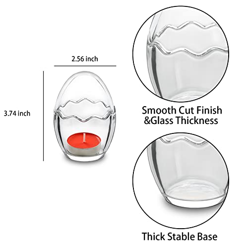 Tealight Candle Holder Set Of 6, Clear Glass Tea Light Candle Holders (Egg Shape) For Wedding Centerpieces. #TOP2