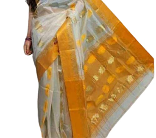 Generic yellow tussar silk saree in tussar silk – image 2