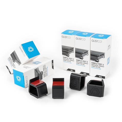 Glistco Simple Feet 2 - Universal Stand for Electronic Equipment, Gaming Consoles and Accessories (5-Pack, Night Black)