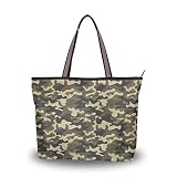 QMXO Camo Camouflage Texure Handbags and Purse for Women Tote Bag Large Capacity Top Handle Shopper