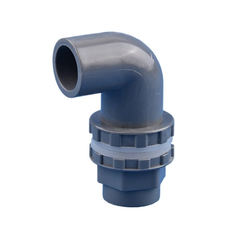 Pipe Drainage Joint 90 Degree Elbow White/Grey Drainage Connector PVC for Aquarium Drain, Overflow Water Supply Tube Parts 1pc(Grey,32mm)