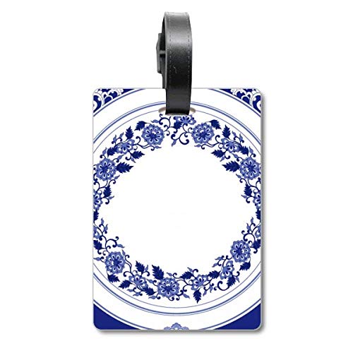 Étiquette valise fleur chinoise bleu : voyagez l'esprit léger lors de vos vacances d'été