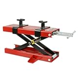 Smartxchoices Motorcycle Jack Lift Stand 1100 lbs Scissor Lift Jack ATV Motorcycle Dirt Bike Scooter Crank Stand Street Bikes Cruisers Touring Motorcycles (Red/Black)