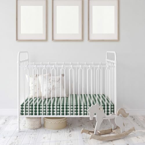 Image of Peryiter 4 Pack Crib Sheets Brown Red Strawberry Soft Baby Bed Sheet Set 52'' x 28 inch Nursery Crib Sheets for Standard Bed Toddler Mattress Nursery Decor Boys Girls Kids