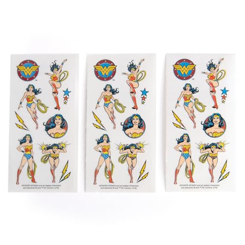 Paper House Productions DC Comics Wonder Woman Pack of 3 Sticker Half-Sheets for Crafts, Scrapbooking & Collecting - Classic