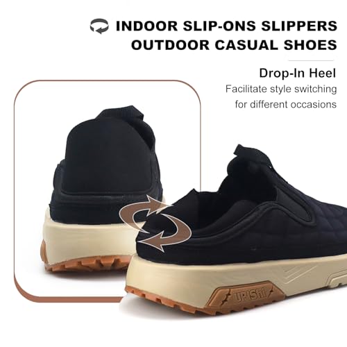 UPIShi Men's House Wide Slippers Indoor Outdoor Loafers Casual Walking Camping Slip On Shoes2