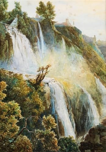 Tableaux Peinture Cascade de Tivoli Pour Réveiller Un Mur Blanc Chambre 60x90cm
