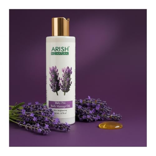 Image of ARISH BIO-NATURAL Baby Pro Body Massage Oil, Gentle & Nourishing Formula, Hydration & Moisture-Lock, Bath-Time Use, 200 ml (Pack of 1)