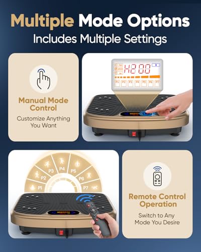 Image of Vibration Plate Exercise Machine, Vibrating Platform for Lymphatic Drainage with 200 Adjustable Speeds, Power Vibration Plate for Weight Loss & Fitness, Supports Max Weight 450 Lbs