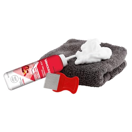 Vamousse Lice Treatment Complete Kit - Includes Lice Treatment Mousse, Daily Lice Shampoo & Steel Comb, Kills Super Lice & Eggs, No Harmful Chemicals, Suitable For Kids & Adults #TOP7