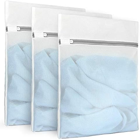 3Pcs Durable Fine Mesh Laundry Bags for Delicates 12 x 16 Inches (3, Medium) Cover