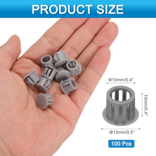 Image of uxcell 100pcs Nylon Plastic Hole Plugs, 2 /5 inch (10mm) Round Drill Screw Hole Plugs Covers, Deep Grey