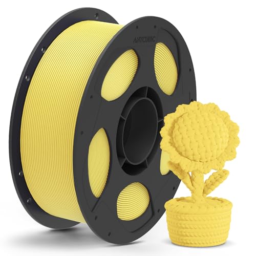 Image of ANYCUBIC Matte PLA Filament 1.75mm, 3D Printing PLA Filament 1.75mm Dimensional Accuracy + /- 0.02mm, 1KG Spool (2.2 lbs), Matte Yellow