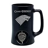 - Chope Game Of Thrones - Stark Noir Logo Rotatif- Matière céramique- Vendu sous boite carton