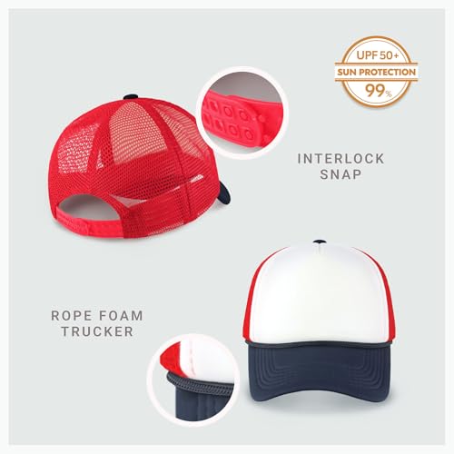 Image of CHOK.LIDS Classic Foam Trucker Hat Summer Mesh Rope Cap Solid Two Toned Blank Hat Mens Womens Adjustable Strap Light Weight