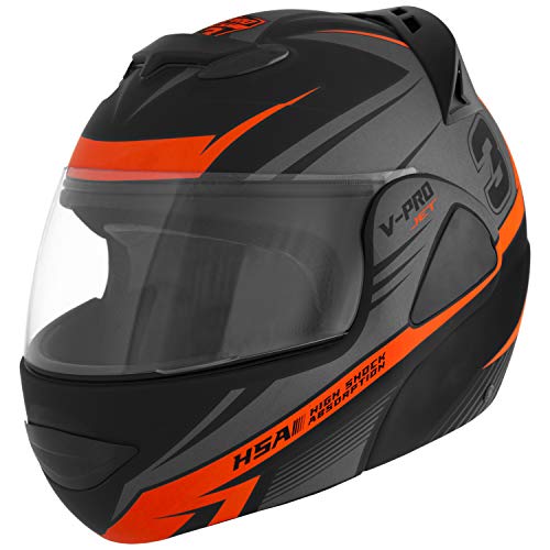 Pro Tork Capacete V-Pro Jet 3 Fosco 62 Preto/Laranja