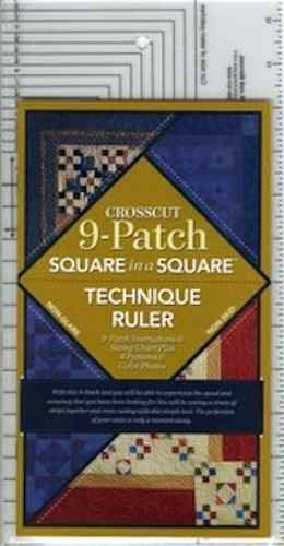 RU149 Crosscut 9 Patch Technique Ruler with Book by Quiltingly Yours