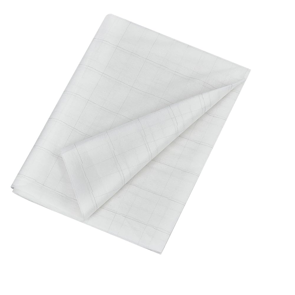 OLYCRAFT Fusible Interfacing with 5x5cm Grid 1.2x1.8m Lightweight Fusible Interfacing White Non-Woven Interfacings Fabric Iron On Interfacings for Sewing Quilting Handicraft Decor Craft