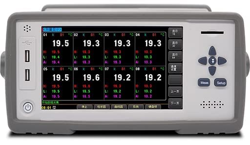 32 Channel Temperature Meter Tester Industrial Temperature Datalogger Recorder Thermocouple Thermometer with 7 inches TFT True Color LCD Display Accuracy 0.2%+1℃ Resolution 0.1℃