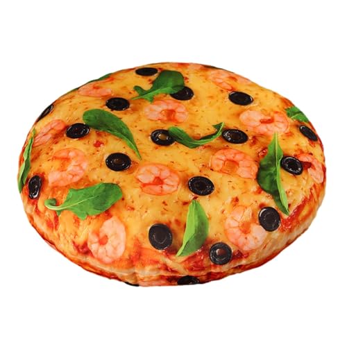 Almohada en forma de pizza, 1 unidad de divertido cojín redondo de felpa 3D, decoración gigante de relleno estilo alimentario, manta suave y cómoda, regalo divertido para el hogar, sofá, cama