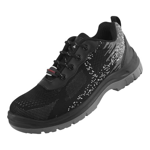 Image of APS K50 Men's Safety Shoes - Ultra-Lightweight, Highly Breathable Upper, Flexible & Comfortable - Memory Foam Insole, Low Ankle PU Outsole - is 15298 Compliant Black
