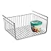 InterDesign York Lyra kosz druciany do zawieszenia, otwarty metalowy kosz do kuchni lub szafy, srebrny