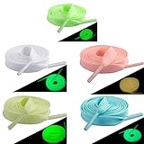 LZYMSZ 10paar 100cm Fluoreszierende Schnürsenkel für Party oder Tanzen Leuchtende flache Schnürsenkel Glühende Athletische Schuhspitze (5-color)