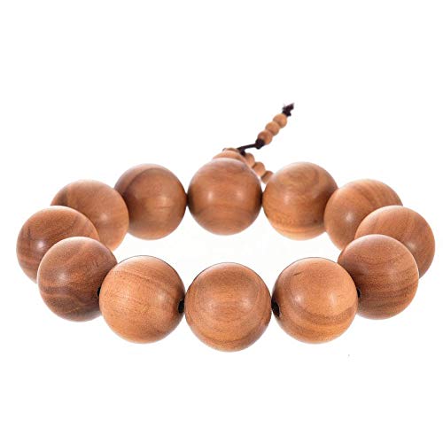 RDK Handcrafted Original Unisex White Sandalwood Charm Bracelet Safed Chandan Wristband for Meditation Pooja Chanting Wearing Jewelry Prayer Beads - Pack of 1 (16 MM) 4