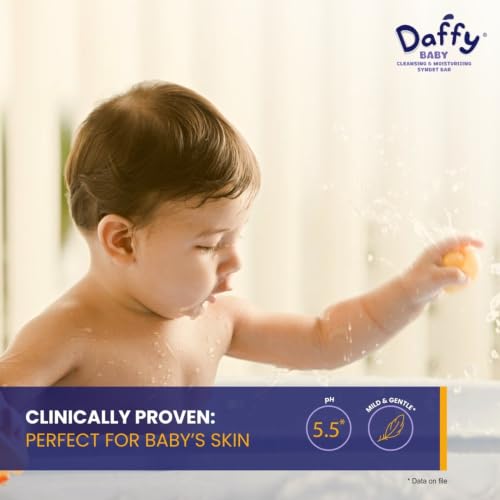 Image of Daffy Cleansing Moisturizing Baby Soap Bar Sensitive Skin Hypoallergenic 75g Pack of 10 (750g Total Bulk Value) Newborn Bathing Nourishing Creamy Mild Lipids