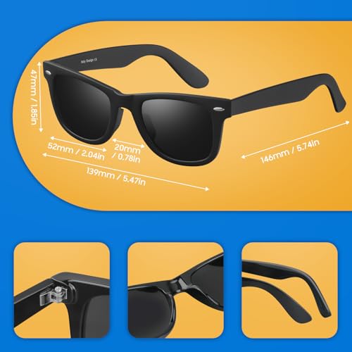 Classic Polarized Sunglasses for Men Women Retro Style Sun Glasses Trendy Design with UV Protection Shades4